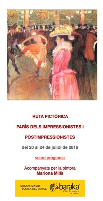 ruta pictorica paris dels impressionistes i postimpressionistes amb mariona milla